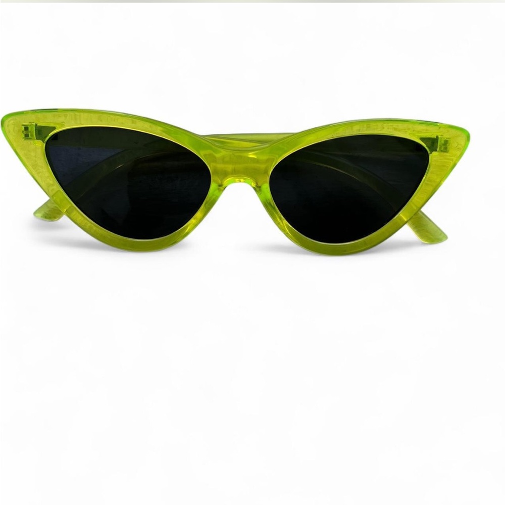 Neon yellow cateye sunglasses